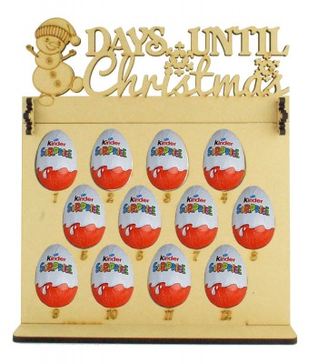 6mm Kinder Eggs Holder 12 Days of Christmas Advent Calendar with 'Days Until Christmas' Snowman Topper